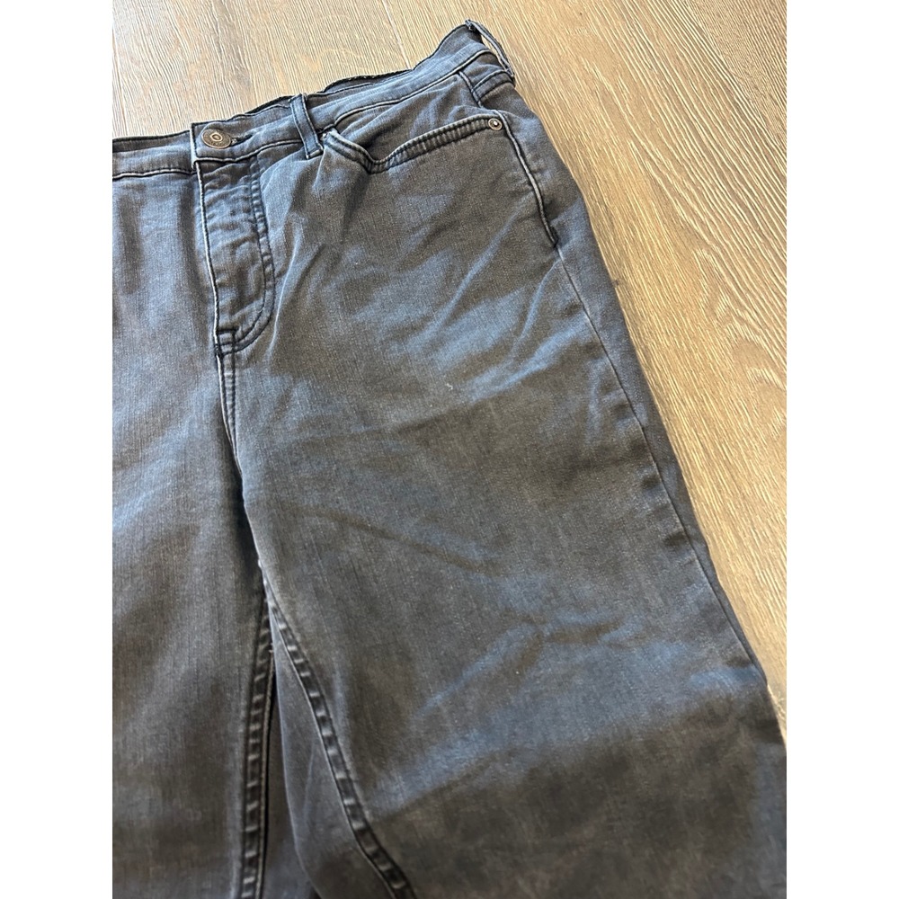 Free People Distressed High Rise Skinny Jeans Faded Black Knee Blowout Size 29 - Picture 4 of 11